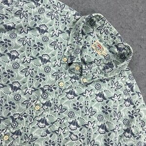 Faherty Green and Blue Floral Casual Button Down Shirt